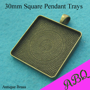 30mm square pendant trays ab 1