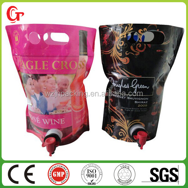 (GP5032) wholesale alibaba wine bag in box,wine bag, spout pouch,China