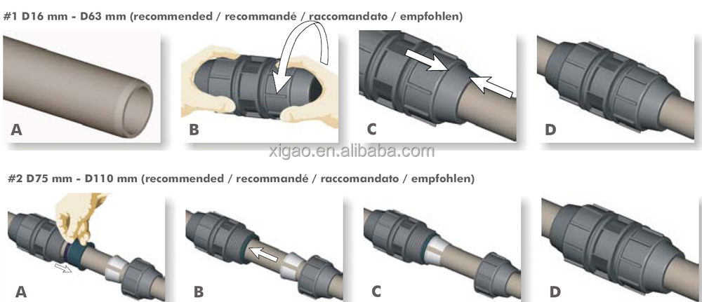 Female adaptor  PP compression fittings-b