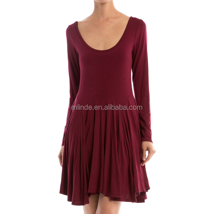 Wholesale Plain Blank Simple Cheap Plus Size Ladies Solid Scoop Neck