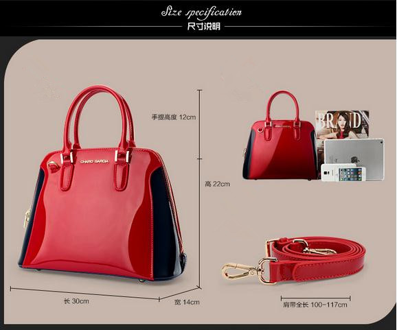 中国のサプライヤー2014年女性最新のデザインエレガントな色衝突結婚式のためのパテントレザーのハンドバッグ問屋・仕入れ・卸・卸売り