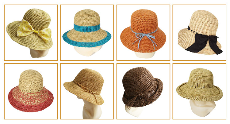低価格と高品質折りたたみポップアップわら広いつばデザイナー夏帽子仕入れ・メーカー・工場