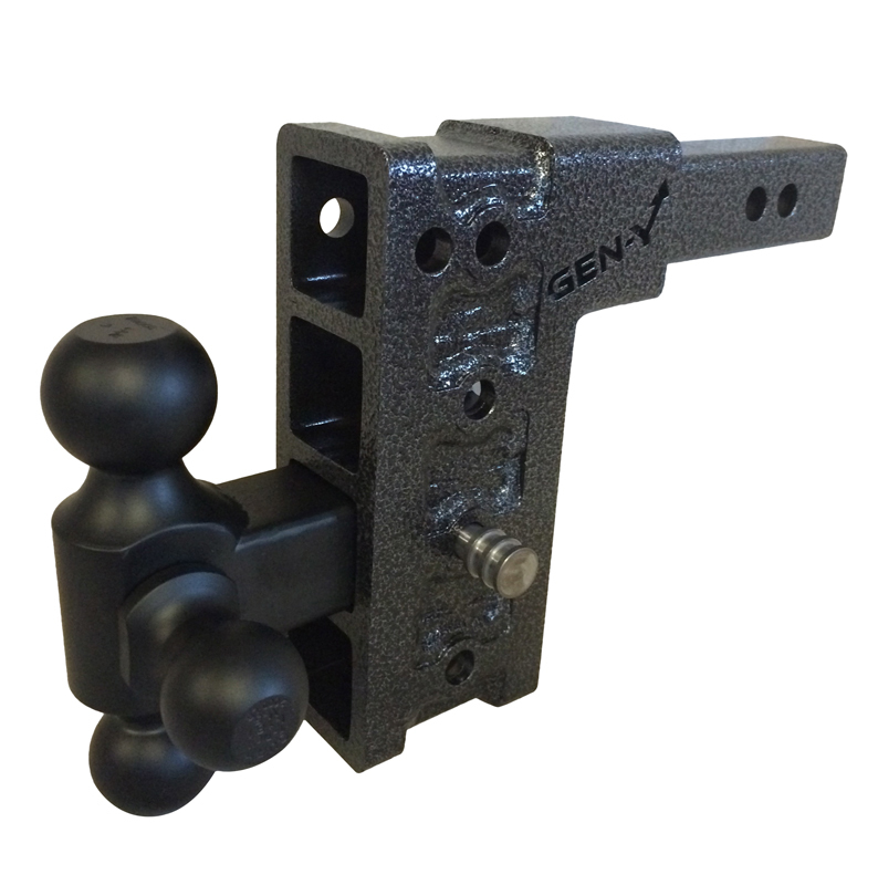 Geny 314,Drop Hitch Triball Combo,Dual Hitch Receiver,Adjustable 2" Solid,Dual Receiver Hitch