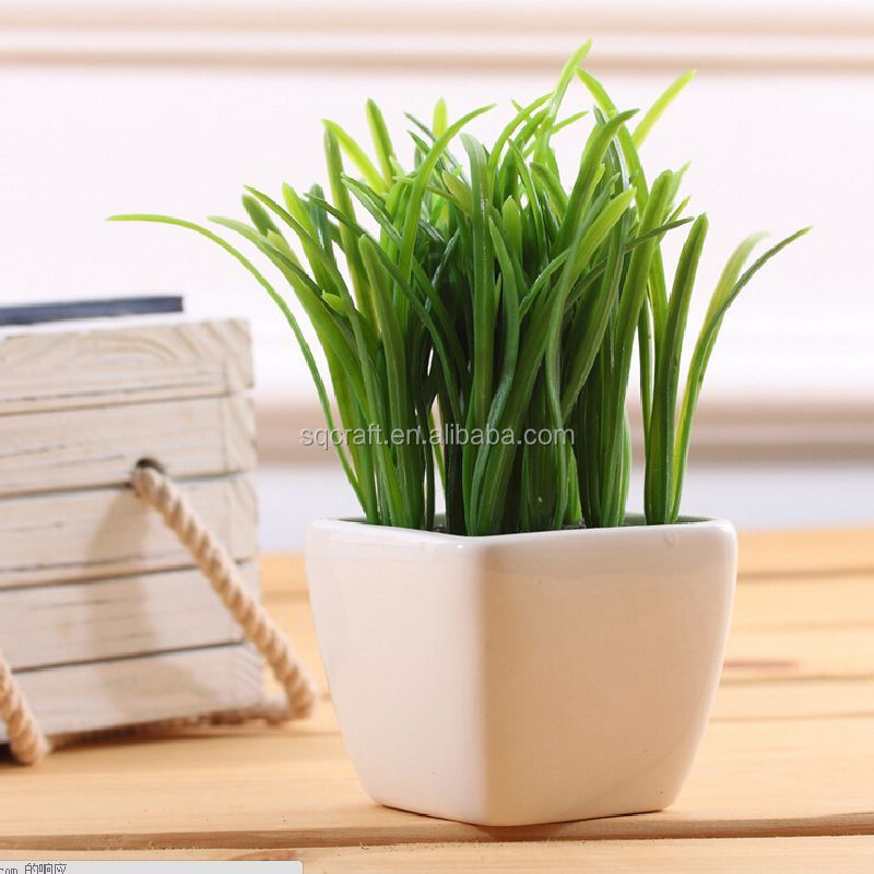 Artificial Grass Potted Pot Fake Plant Bush Cactus 13cm 5in Home