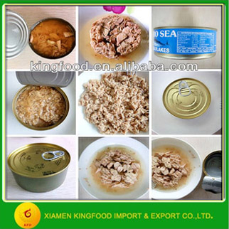 Canned tuna in vegetable oil in brine in 170g canned fish canned food