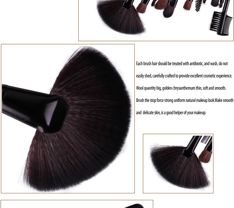2015新しい黒化粧ブラシ セット 24 ピース/セット 24 ピース メイク ブラシ プロフェッショナル メイクアップツールブランド化粧顔の ブラシ 問屋・仕入れ・卸・卸売り