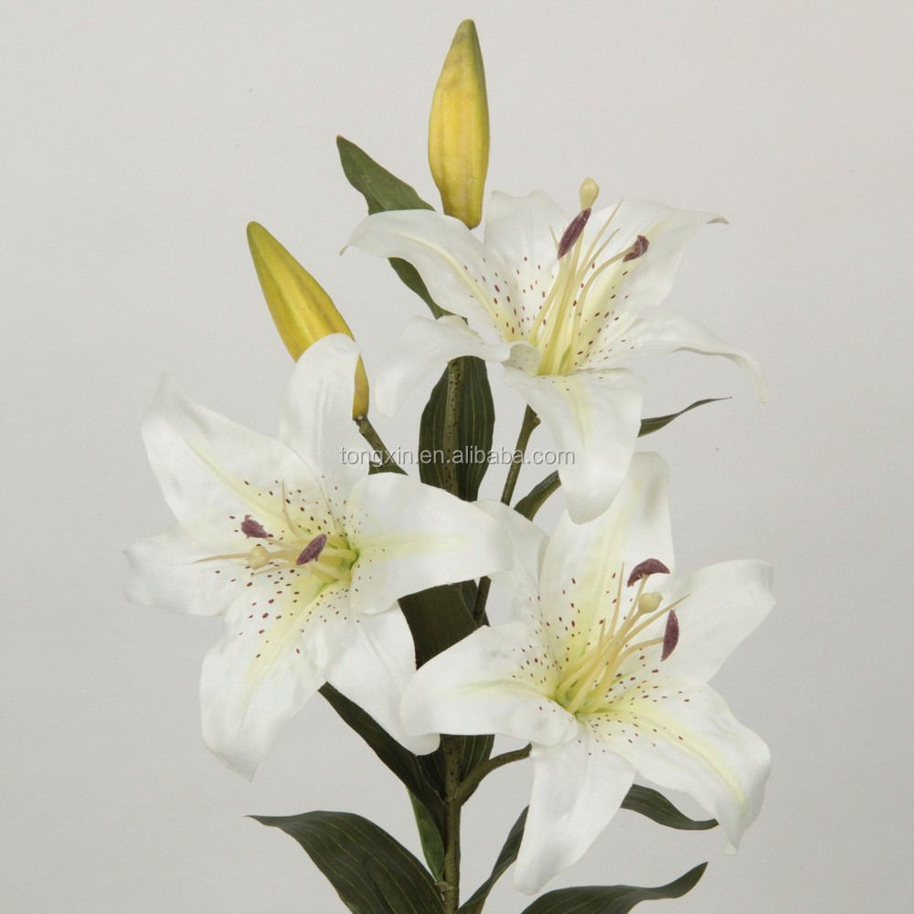 2015 hot sell artificial lily flower factory price three heads