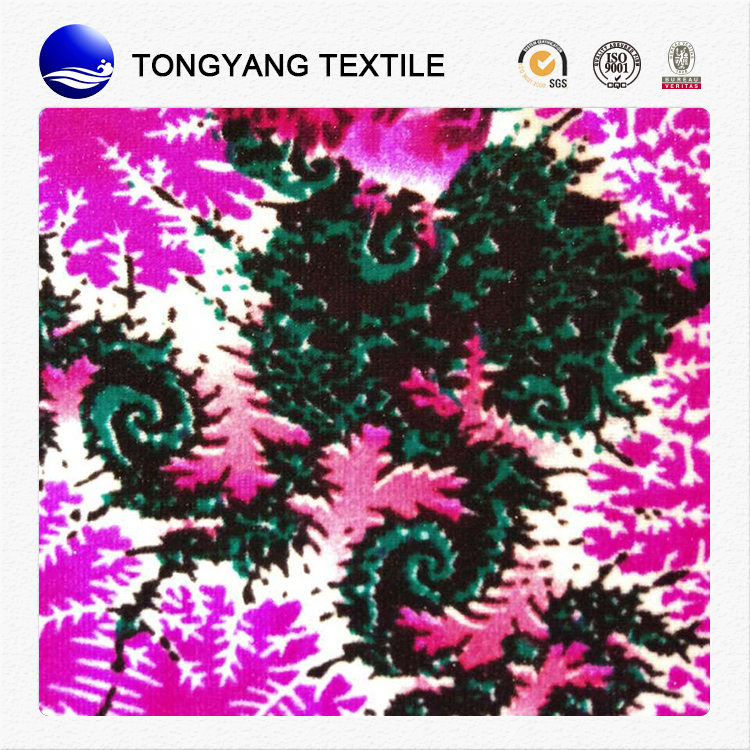 2017 screen printing silk velvet fabric Hot Selling