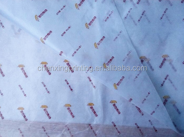 Custom Printed Greaseproof Food Wrapping Paper for Hamburger Sandwich Wholesale Manufacturer