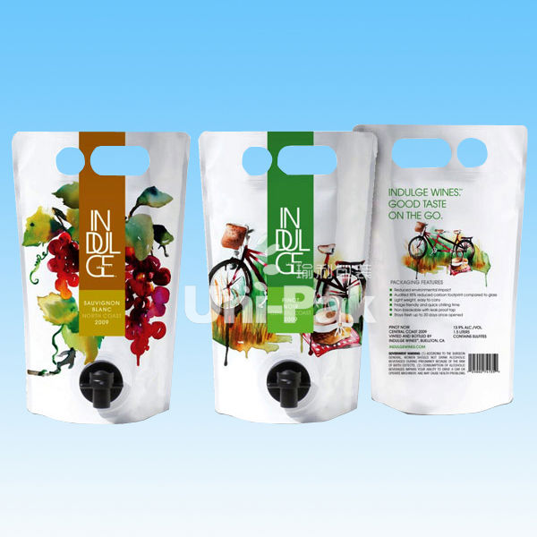 customized BPA free red wine bag in box