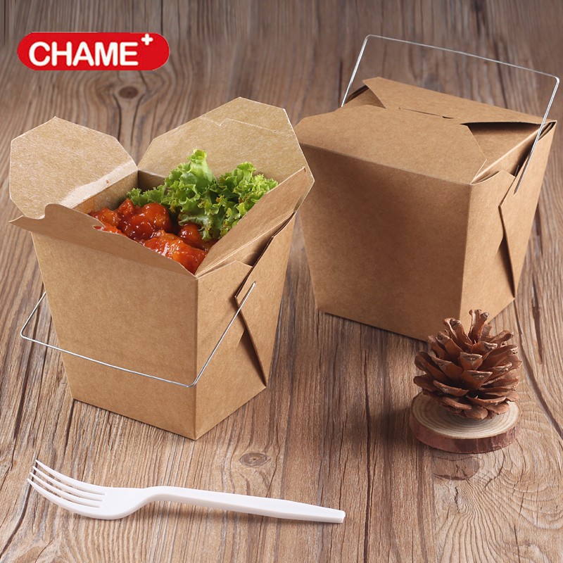 Recycle Kraft Paper Food To Go Boxes For Restaurant Take Away Delivery
