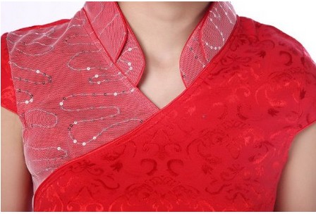 女性のパーティーのスカートロイヤルチャイナドレスミニ体字中国語服チャイナドレス赤問屋・仕入れ・卸・卸売り