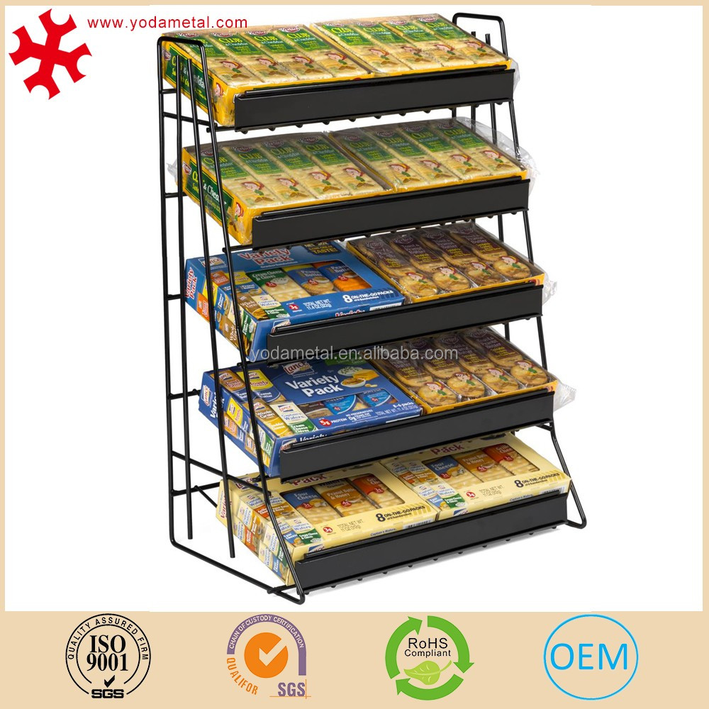 New 5 Tier Countertop Wire Rack For Snack Store With Sign Channel