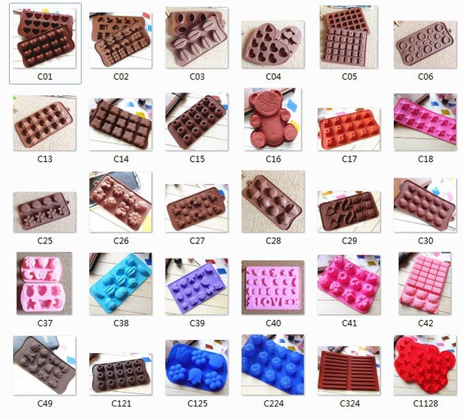 MFG Various shape silicone chocolate molds kid image cake decorate push mold