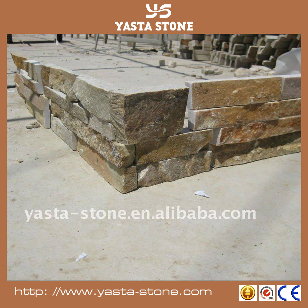 culture stone stacked natural rusty slate wall cladding