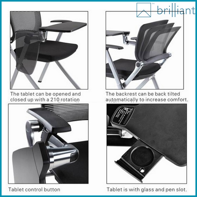 878C 2016高級オフィス椅子/会議室椅子で書き込み タブレット/ファッショナブル な折りたたみ トレーニング椅子車輪が付い て いる仕入れ・メーカー・工場
