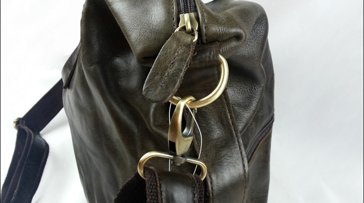 2014 dark chocolate leather man leisure classical messenger shoulder bag