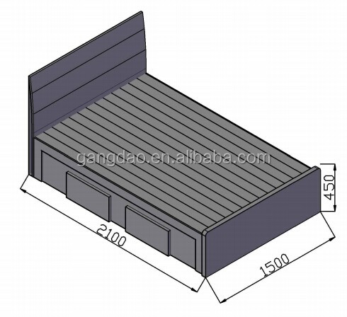 シンプルなインド木材ダブルベッドデザインでボックス仕入れ・メーカー・工場