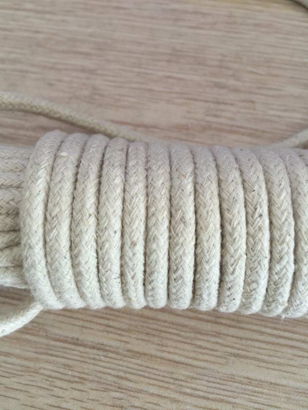 15mm White Cotton Cord Twisted, 8mm