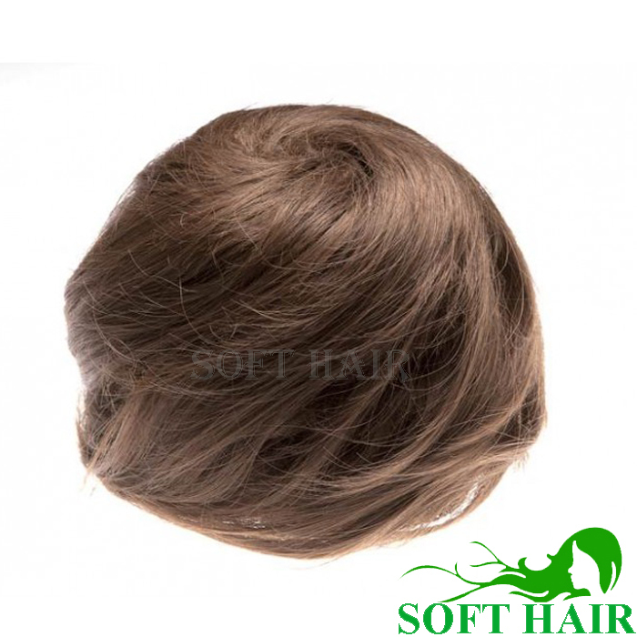 卸売安い価格が高い品質のインドの人間の髪の毛黒いbunシニョンヘアピース問屋・仕入れ・卸・卸売り