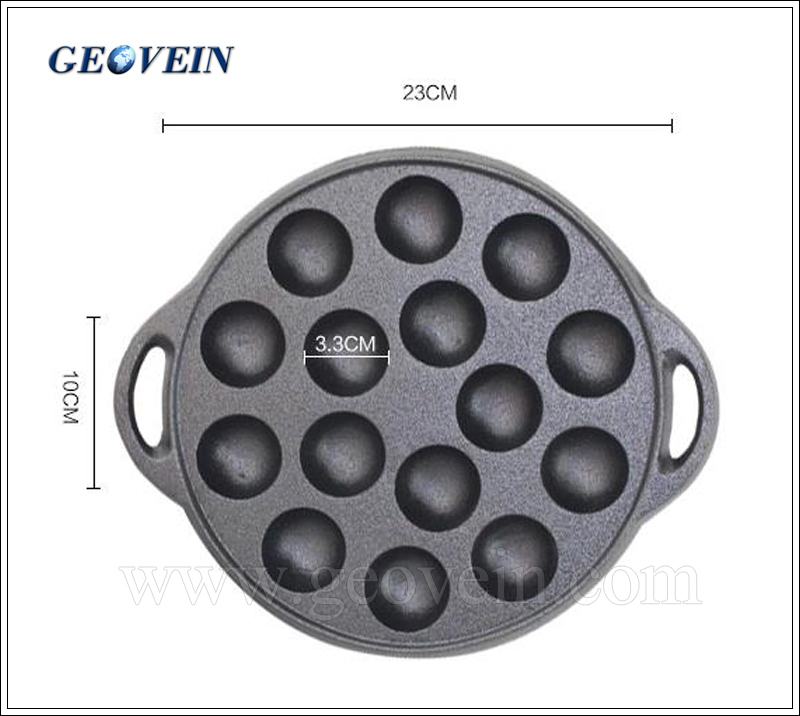 9 Hole Cast Iron Aebleskiver Pan