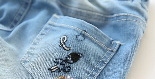最高品質の子供の女の子の綿素材刺繍のジーンズパンツ仕入れ・メーカー・工場