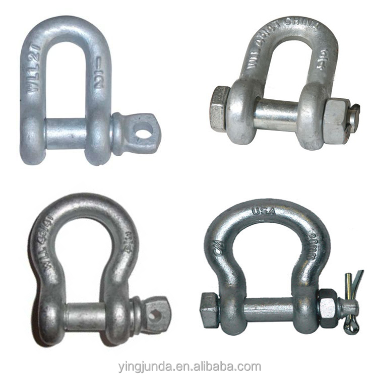 High Strength Shackle Rigging Hardware Pin Chain U Bolts Galvanized D