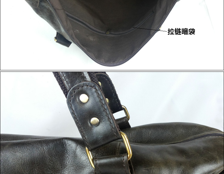 2014 dark chocolate leather man leisure classical messenger shoulder bag