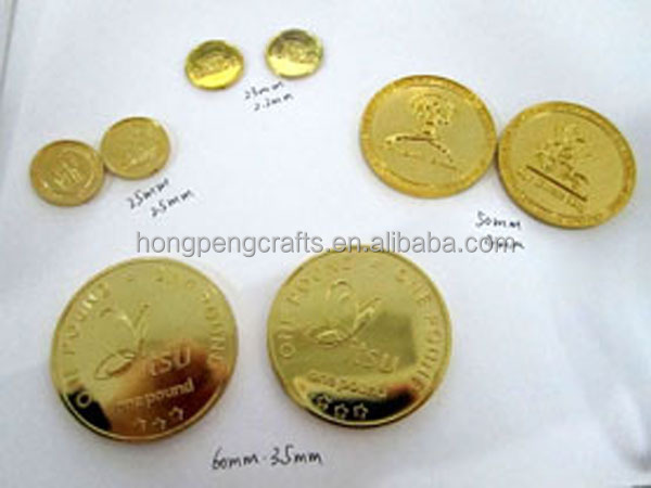 カスタムロゴのプラスチックエンボスゴールドトークンコイン仕入れ・メーカー・工場