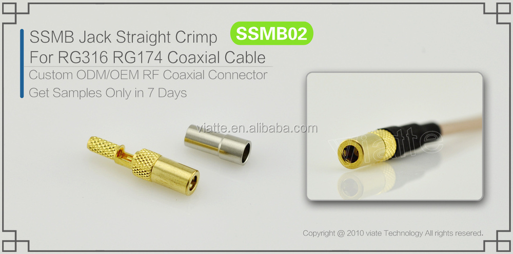 ssmbメスコネクタ圧着316rg174rg同軸ケーブルのための仕入れ・メーカー・工場