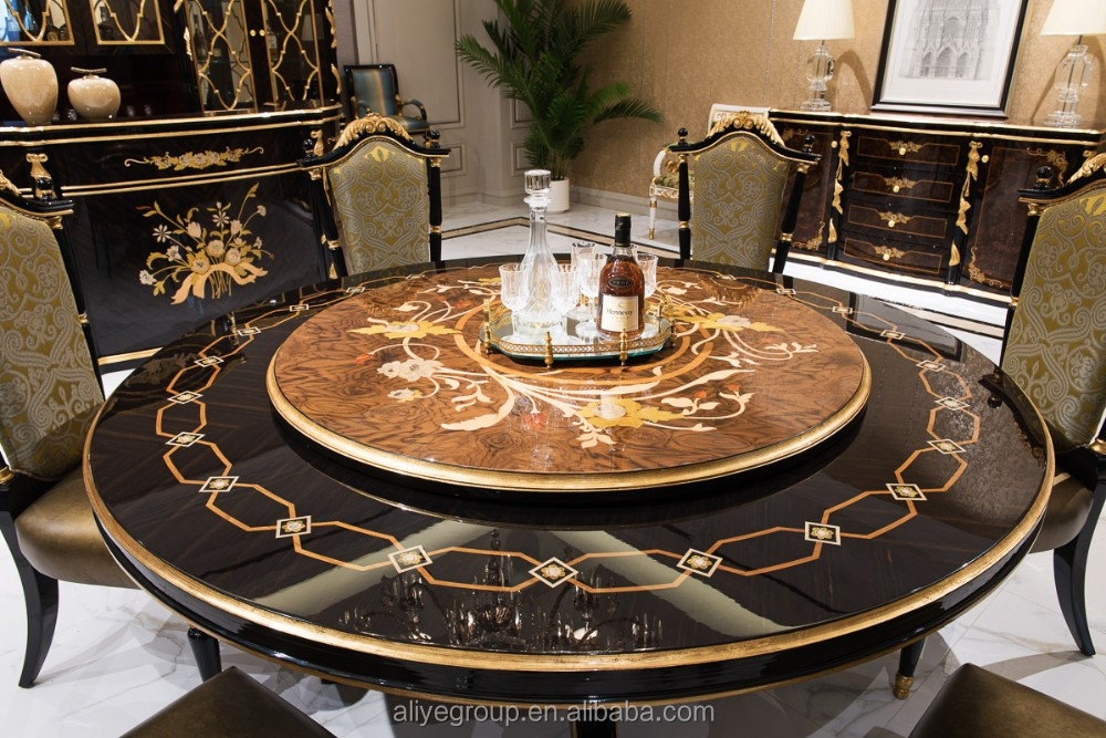 AT07-luxuryスタイル金メッキ家具ダイニングルームセット仕入れ・メーカー・工場