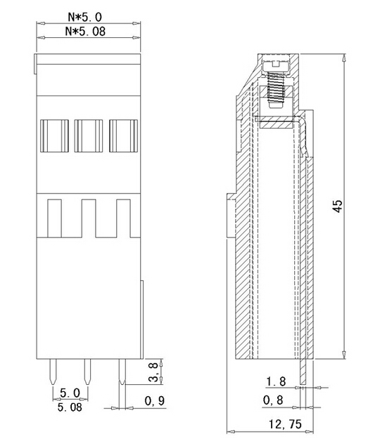 プリント基板用端子台gs028hh-5.0/5.08仕入れ・メーカー・工場