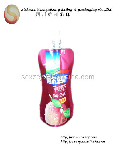 customized bottom gusset stand up spout pouches coconut water