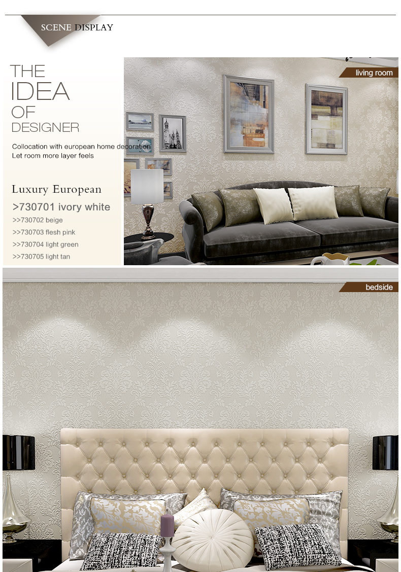 3d decoratieve empaisitc europese stijl damascus non woven behang ...