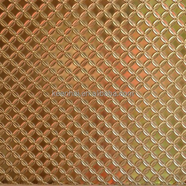 4x8 Color Coated Hairline Stainless Steel 2mm Embossed Copper Sheet