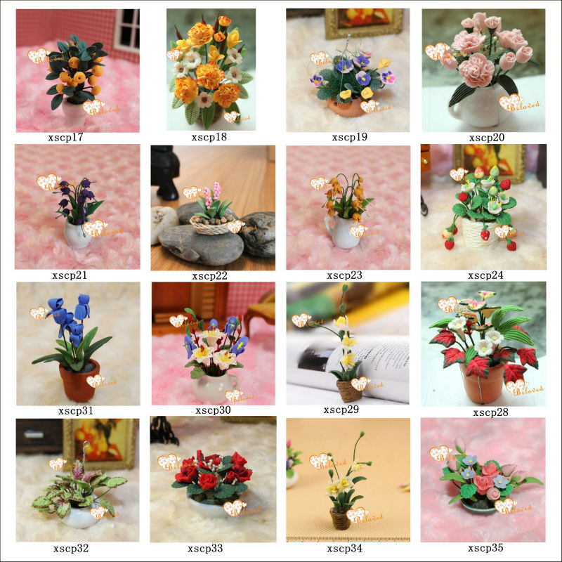 粘土の花用品1:12ミニチュアクラフト白でタイ粘土の花ポット問屋・仕入れ・卸・卸売り