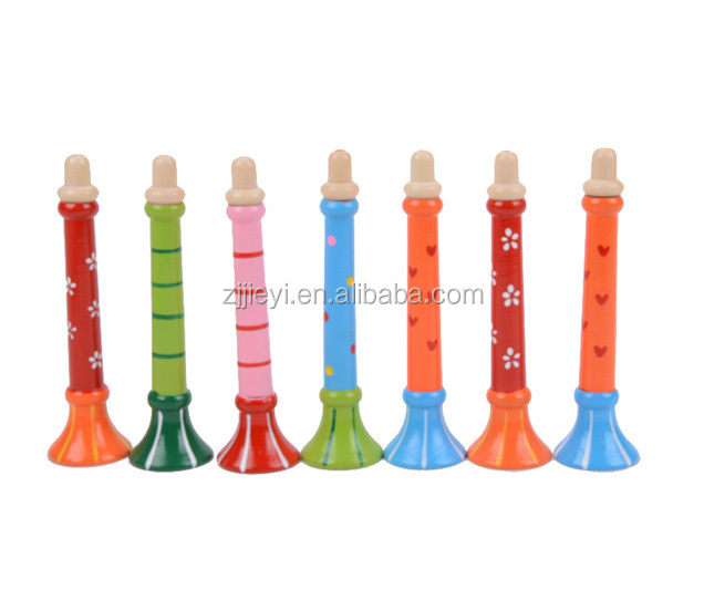 カラフルな子供の木製ミニトランペット楽器音楽のおもちゃ問屋・仕入れ・卸・卸売り