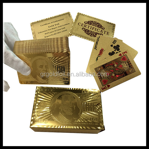 木製ケースゴールドの箔がトランプカード卸売金プラッタ仕入れ・メーカー・工場