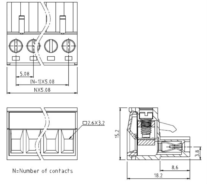 メス端子ブロック4-wayプラグとモジュラージャックアダプター5.0ミリメートルワイヤークランプタイプ、 5. 08ミリメートル、 7.62mmピッチ仕入れ・メーカー・工場