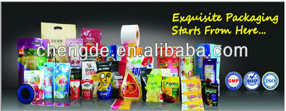 custom printing chocolate bar packaging roll film / food safe nuts plastic film / Laminated food grade plastic film