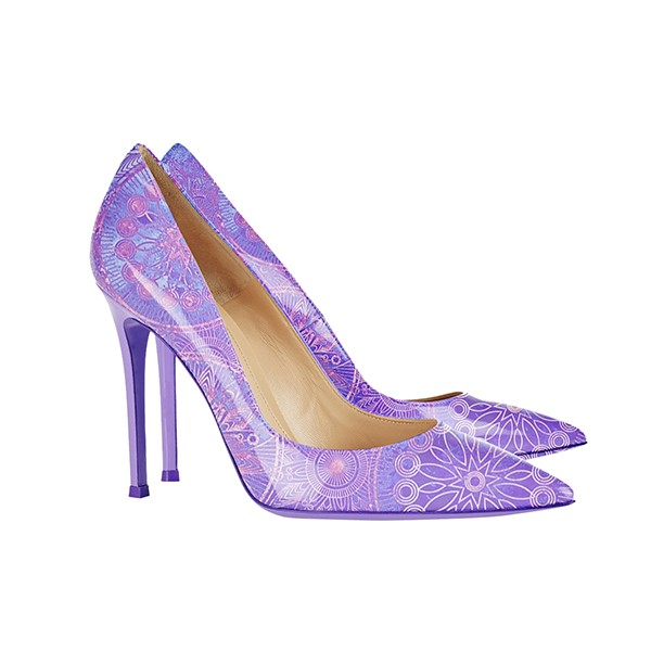 カスタマイズされたイタリアスタイル紫色の女の子パンプス女性の靴でかかとより大きなサイズ12センチパンプス仕入れ・メーカー・工場
