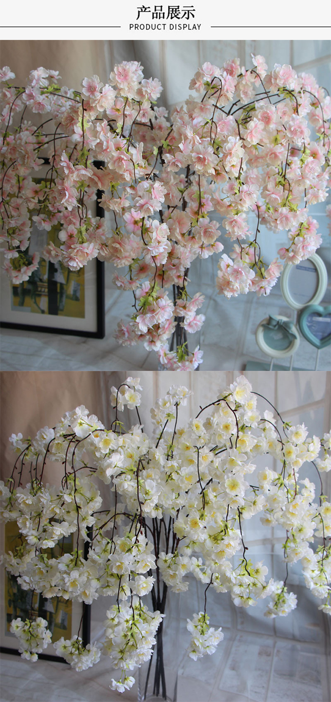 Wedding Decoration 140cm Long Cherry Blossom Branches Wall Hanging