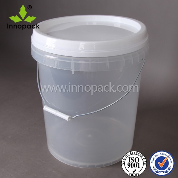 5 gallon transparent clear plastic bucket