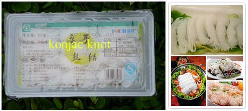 Zero Calorie, green food, net weight 200g Shirataki knots in water packing