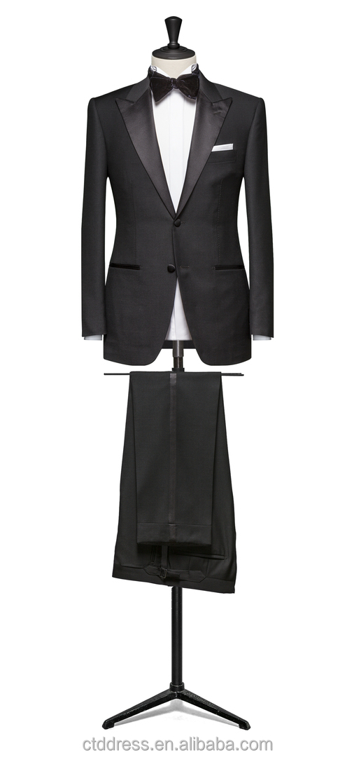 最高品質20152枚100％ラペルウール黒サテン新しいスタイルのウェディングドレスのスーツ男性用仕入れ・メーカー・工場