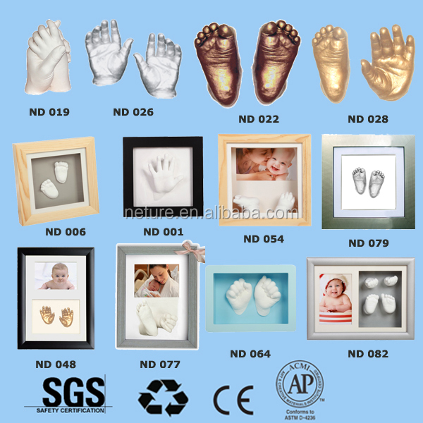 愛らしい1ヶ月の赤ちゃんギフト赤ちゃんの手形フレームアートクレイ卸売ポリマー仕入れ・メーカー・工場