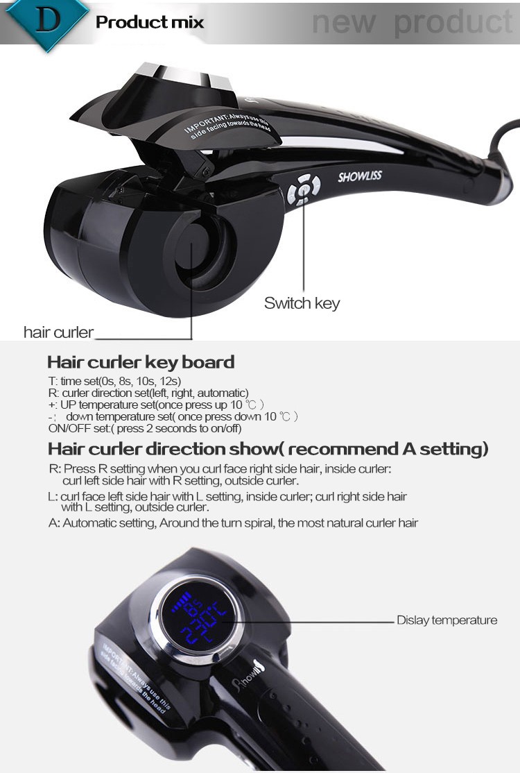 ベストセラーのlcdディスプレイ2015電動自動セラミックデジタルプロのヘアカーラー 問屋・仕入れ・卸・卸売り