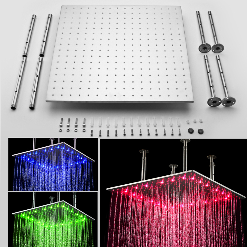 降雨20インチledレインシャワーヘッド天井吊り浴室シャワーステンレス鋼の降雨のレインシャワーを導いた仕入れ・メーカー・工場