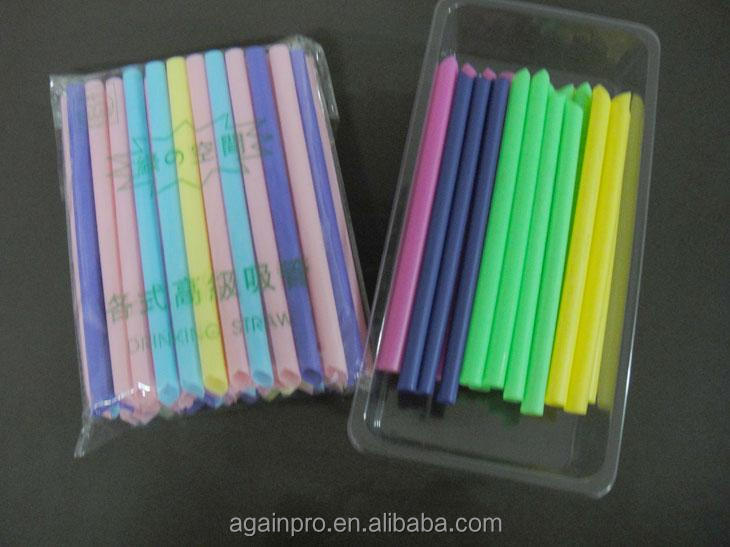 クールのストロー色鮮やかな硬質プラスチック面白い折りたたみわら卸売問屋・仕入れ・卸・卸売り