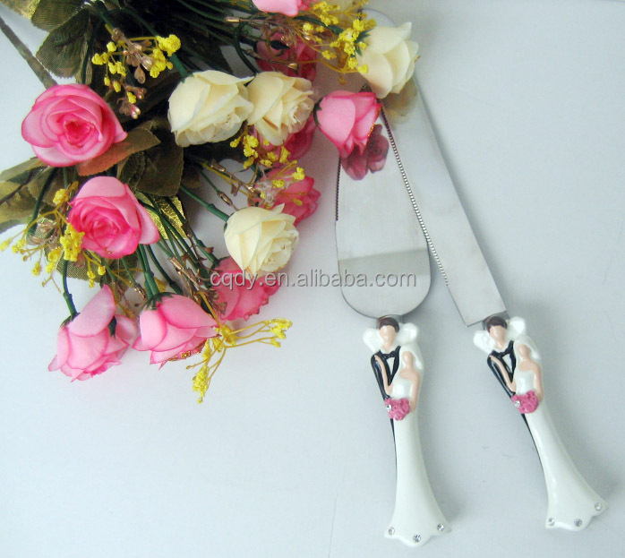 Creative Design Bride And Groom Wedding Cake And Knife Server/wedding